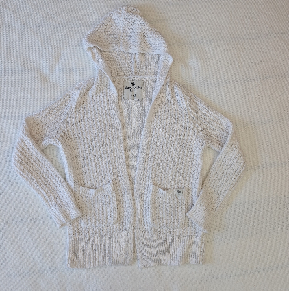 Abercrombie Kids White Hooded Cardigan